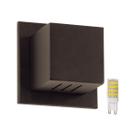 4x Arandela Box Cubo Pequena 6 Fachos MARROM Parede Muro St1317