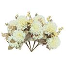 4x Buquê de Crisântemo Flor Artificial (31cm) Creme SMO