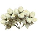4x Buquê de Rosa Flor Artificial (32cm) Creme SMO 4x Buquê de Rosa Flor Artificial (32cm) Creme SMO