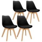 4x Cadeira Charles Eames Leda Design Wood Estofada Base Madeira 4x Cadeira Charles Eames Leda Design Wood Estofada Base Madeira