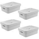 4x Caixa Plastica Multiuso Organizadora 10,5L Ou Cube Branco