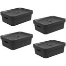 4x Caixa Plastica Multiuso Organizadora 10,5L Ou Cube Preto