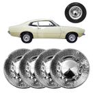 4x Calota Aço Cromado Ford Maverick Super 73 a 79 Pé Camelo