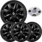 4x Calota CLIO LOGAN SANDERO 2007 a 2013 Aro 14 Black Piano