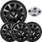 4x Calota CLIO LOGAN SANDERO 2009 a 2013 Aro 14 Black Piano