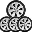 4x Calota ETIOS HATCH SEDAN Aro 14 Prata com Emblema 1301