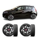 4x Calota Fiat Mobi Argo Cronos Aro 15 Preto Prata