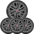 4X Calota Fiat Punto Palio Grand Siena Aro 15 Grafite 296Cp