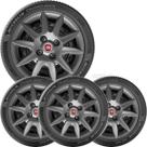 4x Calota Fiat Siena 2012 Aro 14 Grafite com Emblema 096cb