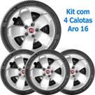 4X Calota Fiat Toro 2017 A 2020 Aro 16 Prata Emblema 301Cp