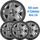 4x Calota Ford Fiesta Aro 14 Grafite com Emblema 025cb 4x Calota Ford Fiesta Aro 14 Grafite com Emblema 025cb