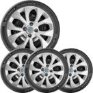 4x Calota Gm Onix Prisma Aro 14 com Emblema Cinza 374cb