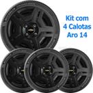 4x Calota GM Onix Prisma Aro 14 Preto Emblema Original 194cb