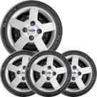 4x Calota KA FIESTA COURIER Aro 13 Prata com Emblema 013cb