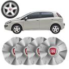 4x Calota Roda Mangels Elite Prata Aro 13 Aro 14 Logo Fiat