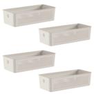 4x Cestos Organizador Ou Bege 4,5 Litros 9cm x 15cm x 34cm 4x Cestos Organizador Ou Bege 4,5 Litros 9cm x 15cm x 34cm