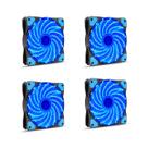 4x Cooler Fan Led 120mm Master Azul 12 X 12 Cm 12v Molex