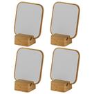 4x Espelho de Mesa Bancada Beleza Maquiagem OU Base de Bambu