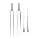 4x Espetos De Inox Lâmina 40cm Duplo/Coração Para Churras