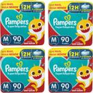 4x Fralda Descartável Pampers Supersequinha Tamanho M 90 Un