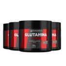 4x glutamina 150g hf suplementos