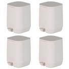 4x Lixeira Banheiro Com Pedal 6L Ou Aura Bege