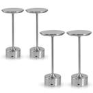 4x Luminária de Mesa Candeeiro Led Prata Sem Fio Tutto Home Recarregável Grande