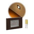 4X Luminária Parede escada balizador Embutir Cx 4x2 Marrom +LED G9 ST1314
