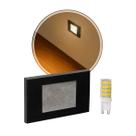 4X Luminária Parede escada balizador Embutir Cx 4x2 Preto + LED G9 ST1314