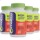 4x MSM Metilsulfonilmetano Biotina Vitamina C 240 Cápsulas Enxofre Orgânico Metil Articulações