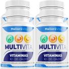 4x Multivitamínico K2 D3 Cálcio Sem Sabor Idoso Adulto Imunidade Força