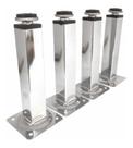 4x PÃ Para MÃ³vel Cromado RegulÃvel Quadrado AÃo 20/21cm 4 Un