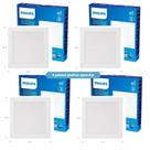 4x Painel Plafon Spot Embutir 6W Philips Quadrado 3000K
