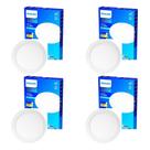 4x Painel Plafon Spot Embutir 6W Philips Redondo 3000K Quent