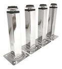 4x Pé De Cozinha Cromado 15cm P/ Móveis Pézinho Regulável