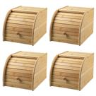 4x Porta Pães em Bambu OU Sense Pequeno com Tampa Basculante