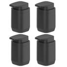 4x Porta Sabonete Líquido Banheiro 380ml Ou Aura Preto