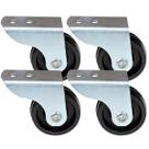 4x Rodinha Roda Rodízio Fixo Aço Suporte Móveis S/ Trava 4cm