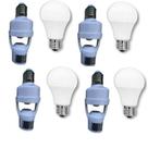 4X Sensores Fotocélula com Lâmpada SUPER LED BRANCA 6500K