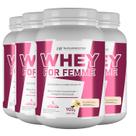 4x whey for femme + colageno hidrolisado 900g baunilha hf suplementos