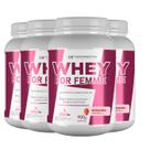 4x whey for femme + colageno hidrolisado 900g morango hf suplementos