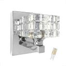5 Arandela Interna Cristal Prata Base Espelhada Bet38 + Led