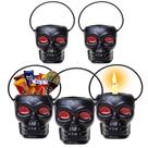 5 Baldes Caveira Preta para Halloween dia das Bruxas Mortos