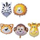 5 Balões Metalizados Animais Safari - Promoção