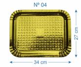 5 Bandeja de Bolo Salgado Laminado Dourado Nº4