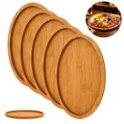 5 Bandejas Madeira Oval 29,5cm Premium Servir Petiscos
