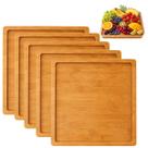 5 Bandejas Quadrada Madeira MDF Resistente para Servir 19,5cm 5 Bandejas Quadrada Madeira MDF Resistente para Servir 19,5cm