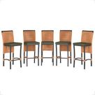 5 Banqueta em Alumínio Roma Preta Corda Náutica Tecido 13