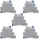 5 Base Relé De Interface Acoplador Fino Trilho Din 24VDC/AC 6a