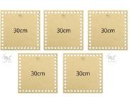 5 Bases Mdf Para Crochê Fio De Malha Quadrada 30x30cm